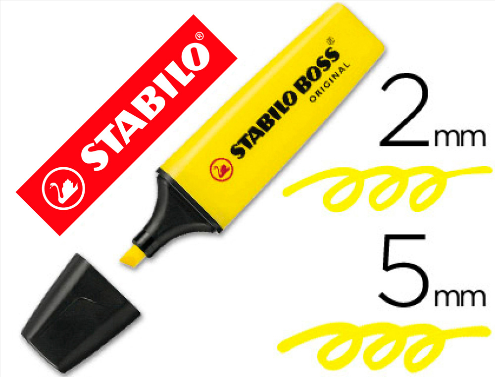 Rotulador stabilo boss fluorescente 70 amarillo