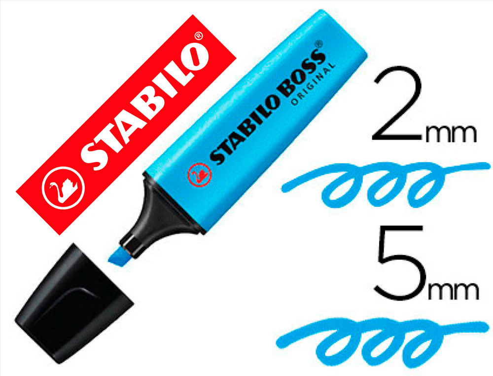 Rotulador stabilo boss fluorescente 70 azul