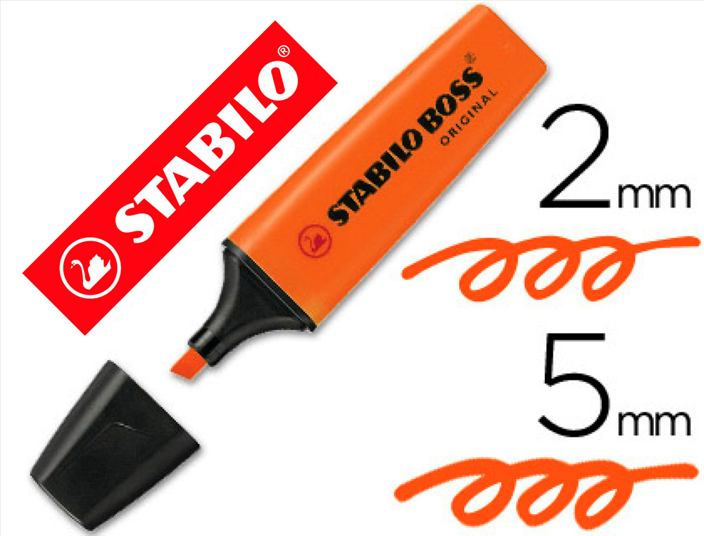 Rotulador stabilo boss fluorescente 70 naranja