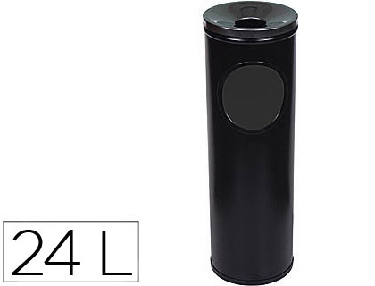 Cenicero papelera redondo 401 negro metalico 66x21,5 cm