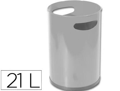 Papelera metalica con asas 101 gris 32x21 cm