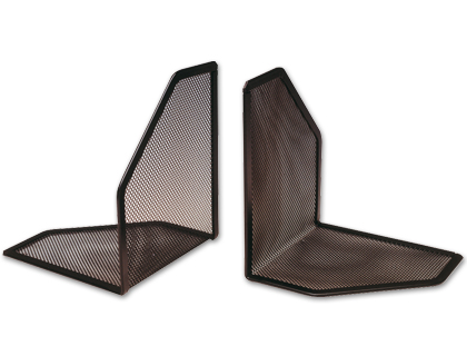 Apoyalibros metalico q-connect kf00857 rejilla negro juego 170x140x135 mm