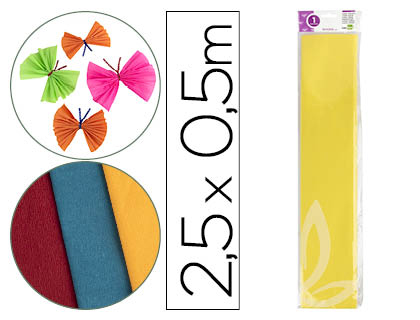 Papel crespon liderpapel 50 cm x 2.5m 34g/m2 amarillo