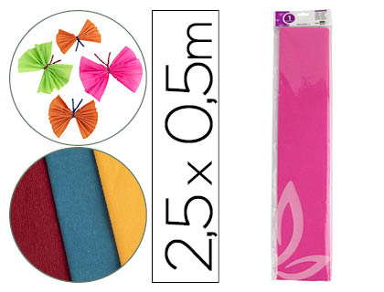 Papel crespon liderpapel 50 cm x 2.5m 34g/m2 rosa