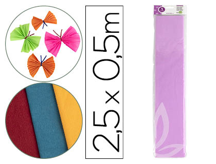 Papel crespon liderpapel 50 cm x 2.5m 34g/m2 lila
