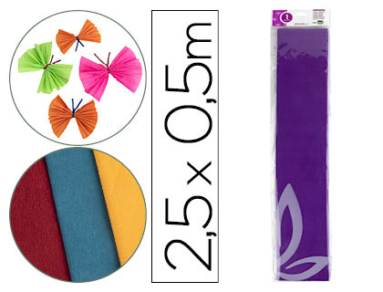 Papel crespon liderpapel 50 cm x 2.5m 34g/m2 violeta