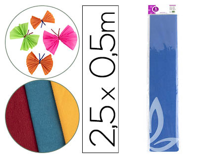 Papel crespon liderpapel 50 cm x 2.5m 34g/m2 azul marino