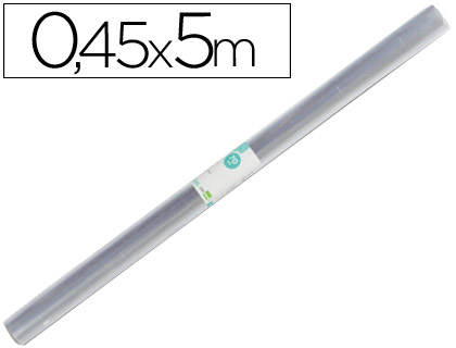 Rollo plastico forralibros liderpapel 0,45x5 mt 70 mc