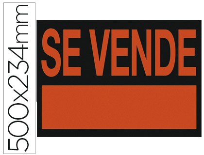 Cartel plastico archivo 2000 "se vende" rojo fluorescente 500x234 mm