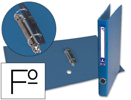 Carpeta de 2 anillas 25mm mixt as liderpapel folio forrado papercoat con ollao y tarjetero color azul