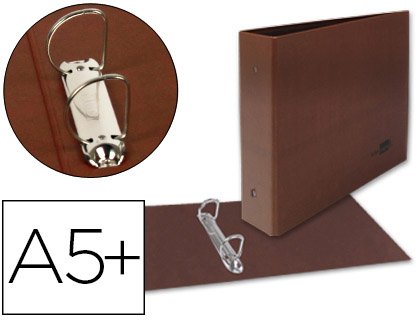 Carpeta de 2 anillas 25mm mixtas liderpapel cuarto apaisado carton cuero forrado compresor plastico