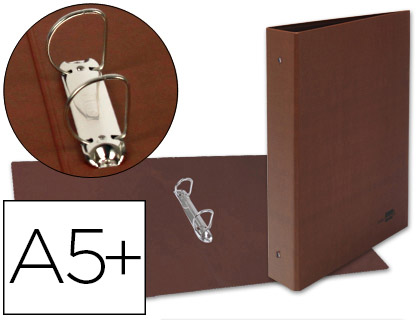 Carpeta de 2 anillas 25mm mixtas liderpapel cuarto carton cuero forrado compresor plastico