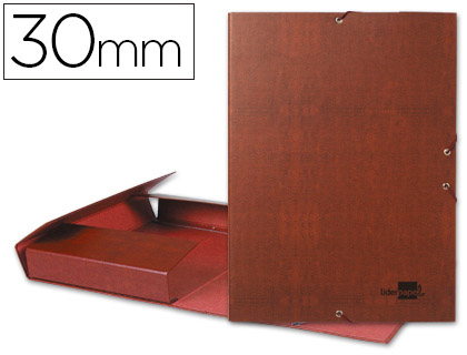 Carpeta proyectos liderpapel folio lomo 30mm carton forrado cuero