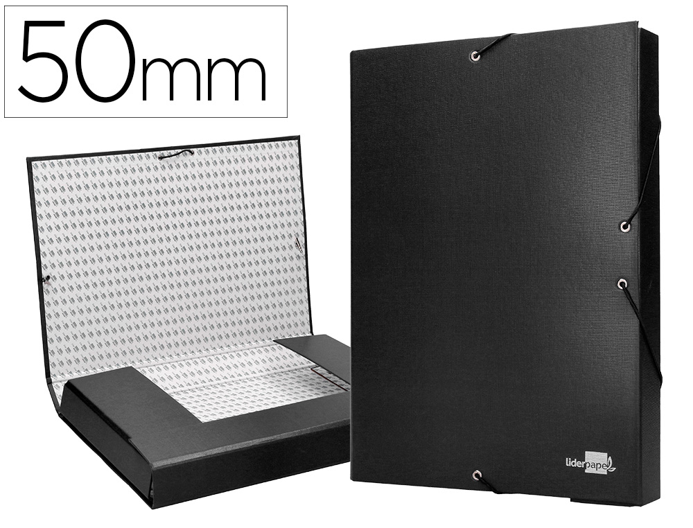 Carpeta proyectos liderpapel folio lomo 50mm carton forradonegra