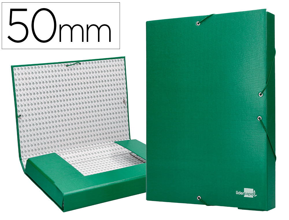 Carpeta proyectos liderpapel folio lomo 50mm carton forradoverde