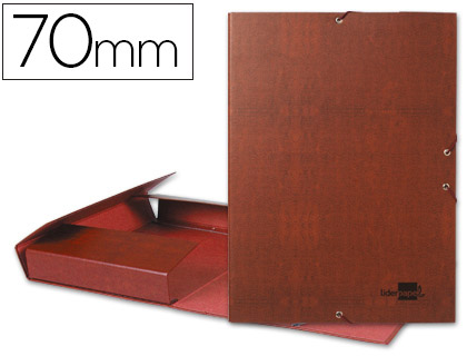 Carpeta proyectos liderpapel folio lomo 70mm carton forrado cuero