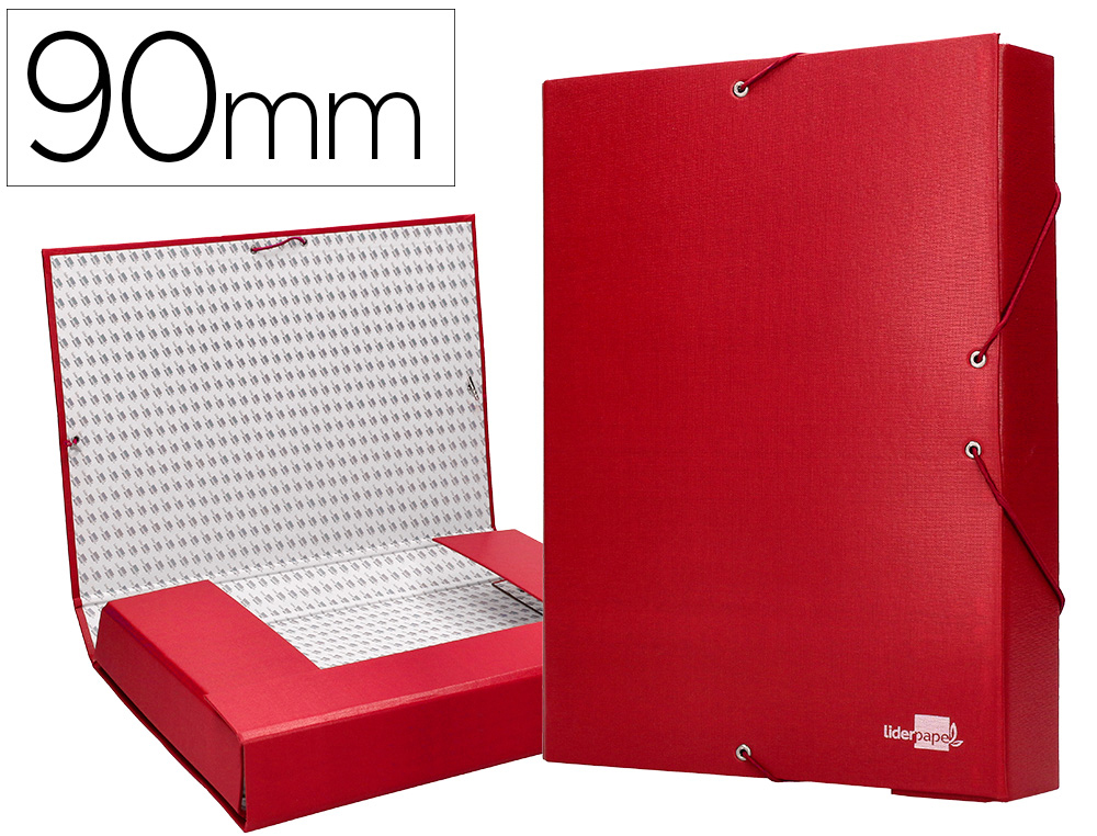 Carpeta proyectos liderpapel folio lomo 90mm carton forrado roja