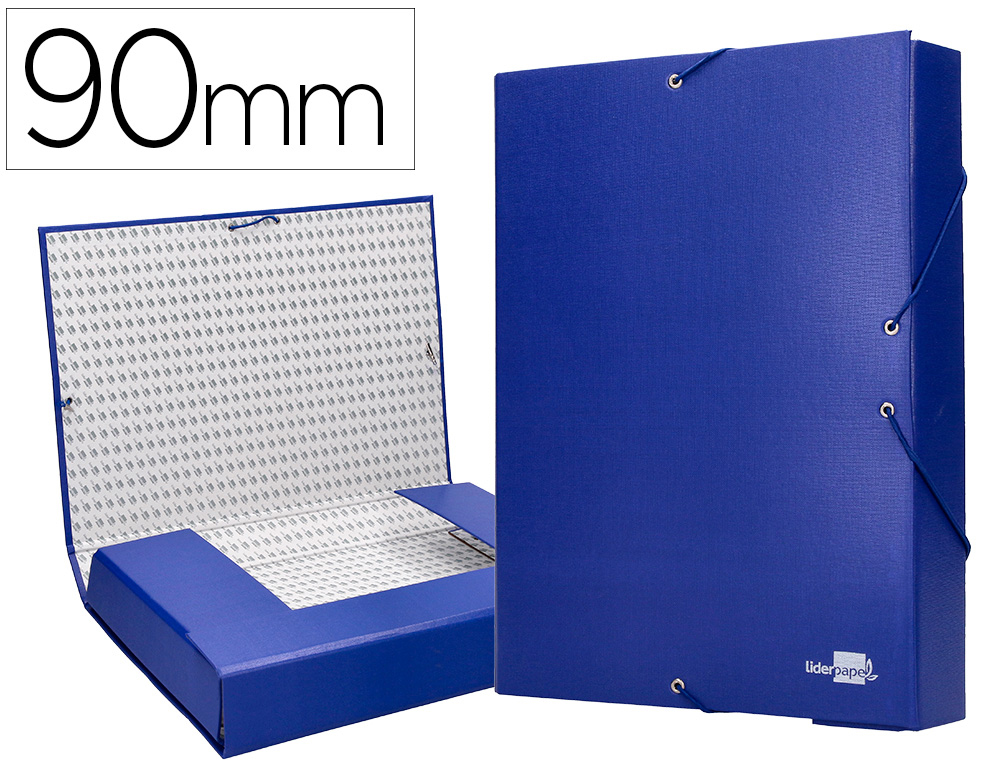 Carpeta proyectos liderpapel folio lomo 90mm carton forrado azul