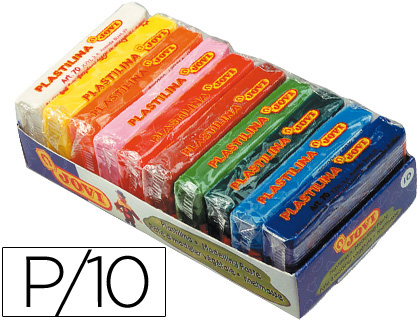 Plastilina jovi 70 tamaño pequeño bandeja de 10 unidades colores surtidos