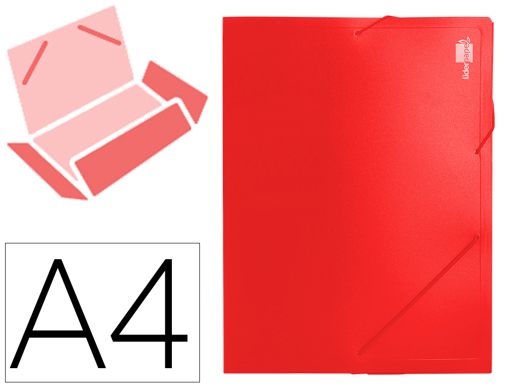 Carpeta liderpapel portadocumentos polipropileno din a4 roja lomo 50 mm