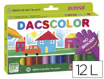 Lapices cera dacscolor caja de 12 colores