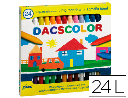 Lapices cera dacscolor caja de 24 colores