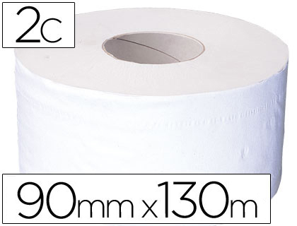 Papel higienico jumbo 2 capas celulosa pura rollo de 91 mt para dispensador 925