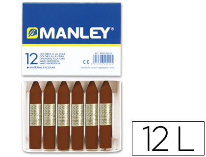 Lapices cera manley unicolor pardo n.29 caja de 12 unidades