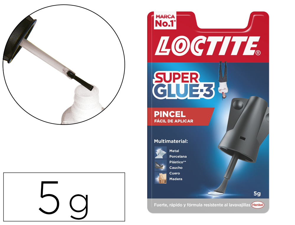 Pegamento loctite 5 gr aplicador de pincel adhesivo instantaneo