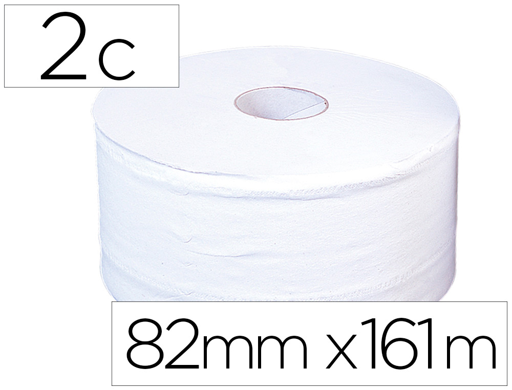 Papel higienico jumbo 2 capas blanco mandril de 60 mm para dispensador 325