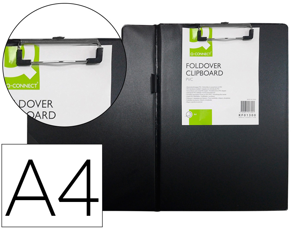 Carpeta q-connect miniclips plastico din a4 negra