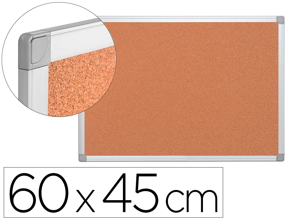 Pizarra corcho q-connect 60x45 cm marco aluminio