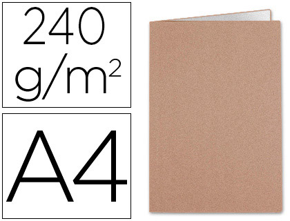 Subcarpeta liderpapel din a4 kraft interior blanco 240g/m2