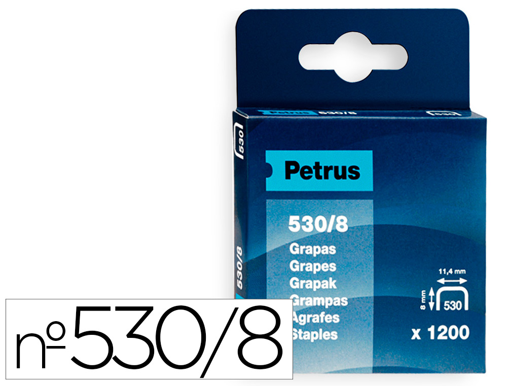 Grapas petrus nº 530/8 caja de 1200 unidades