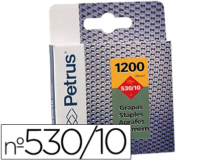 Grapas petrus nº 530/10 caja de 1200 unidades