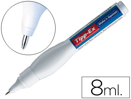Corrector tipp-ex lapiz shake´n squeeze con punta metalica 8 ml