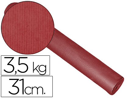 Papel de regalo kraft liso kfc bobina ancho 31 cm peso 3,5 kg gramaje 60 gr color burdeos