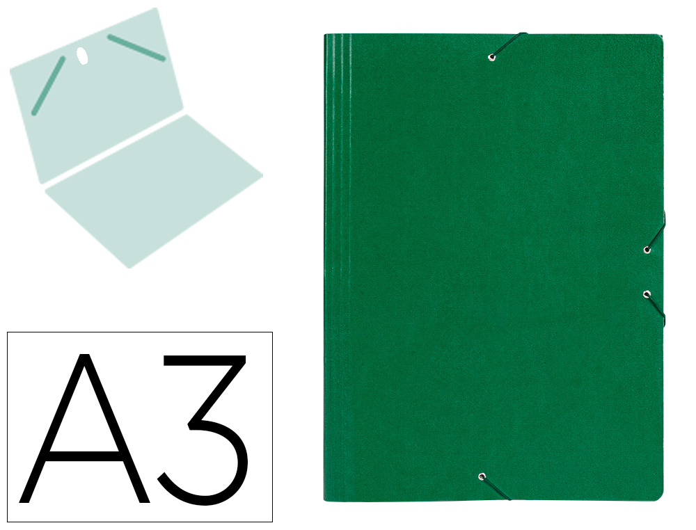 Carpeta planos liderpapel a3 carton gofrado n 12 verde