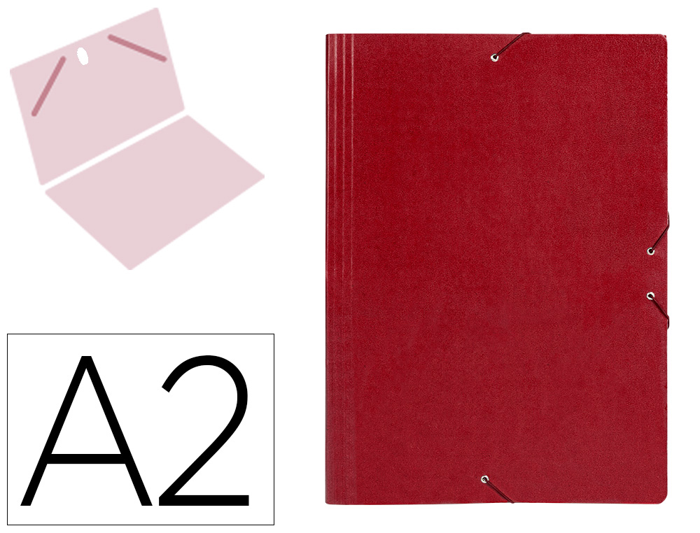 Carpeta planos liderpapel a2 carton gofrado n 12 rojo