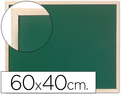 Pizarra verde q-connect marco de madera 60x40 cm sin repisa