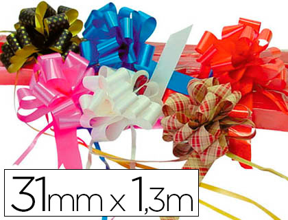 Cinta para hacer lazos rojo 130 cm x 31 mm unidad