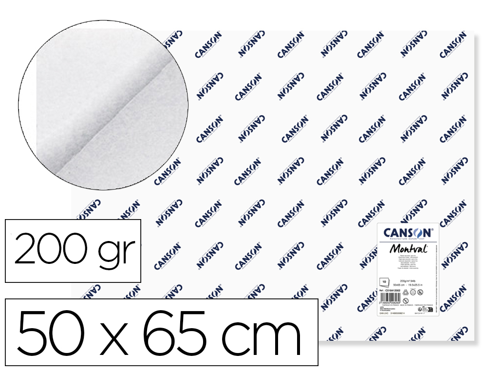 Papel acuarela montval 50x65 cm 200 gr unidad