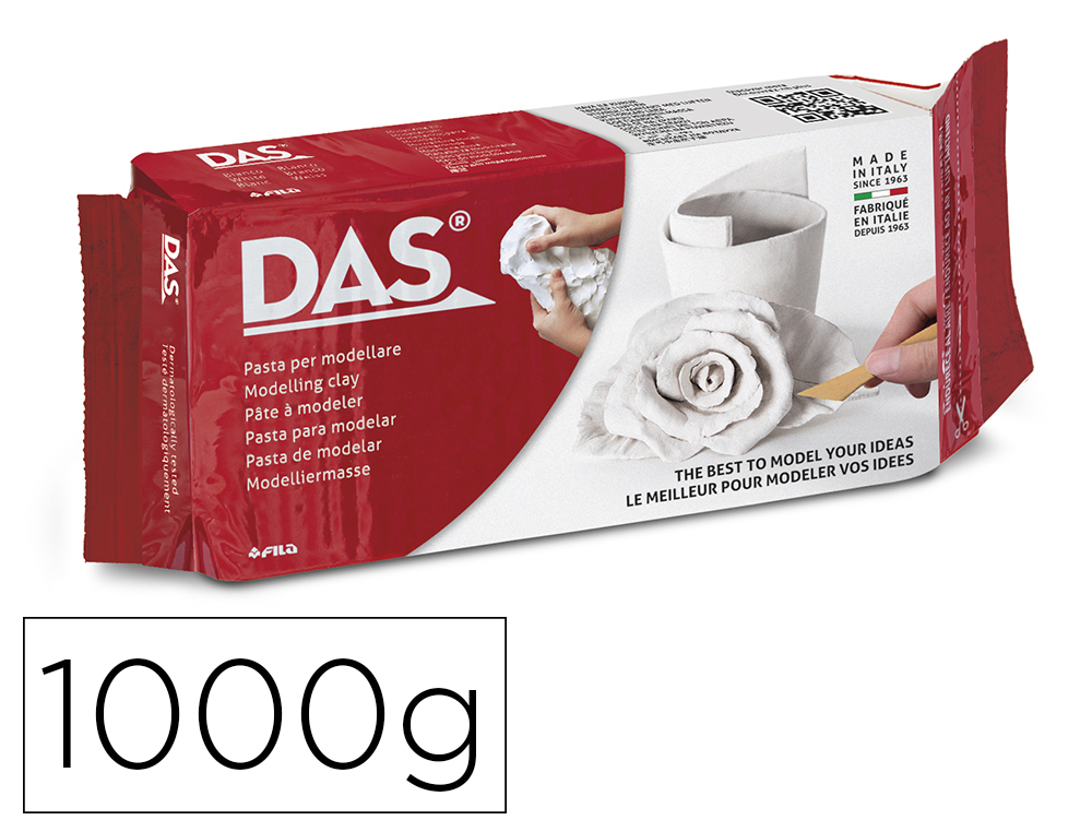 Pasta das blanca para modelar seca sin coccion 1000 gr