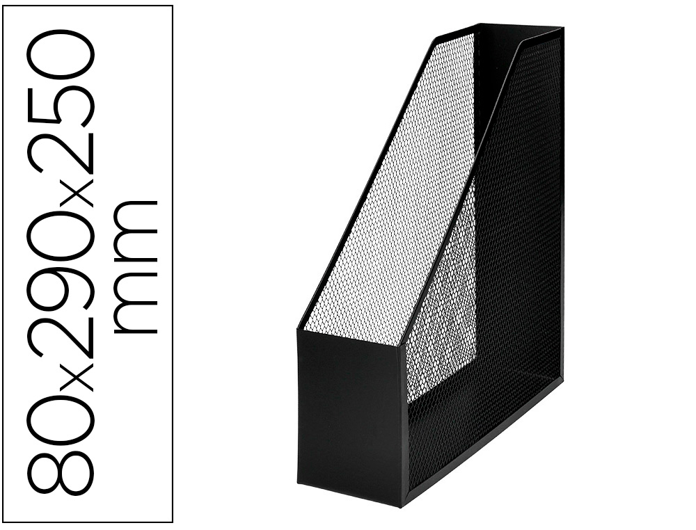 Revistero metalico q-connect rejilla negro 79x289x250 mm