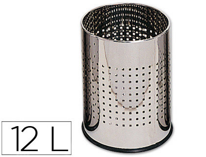 Papelera metalica q-connect perforada cromada 250x325 mm