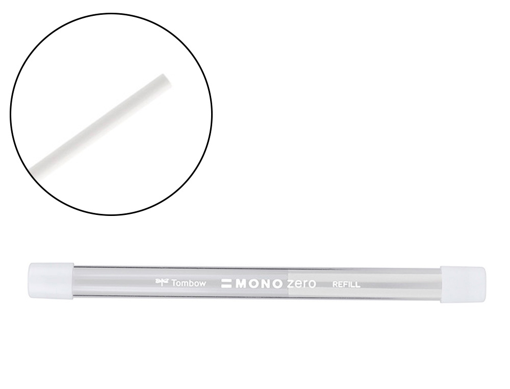 Repuesto portagomas tombow mono zero redondo 2,3 mm diametro tubo con 2 unidades