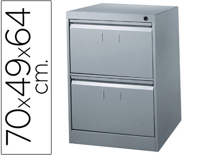 Fichero cajones de suelo metalico de 2 cajones 70cm alto,64cm prof,49cm anchocolor gris n.75