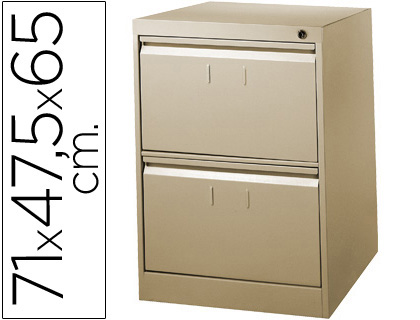 Fichero cajones de suelo metalico de 2 cajones 71cm alto,65cm prof,47,5 anchocolor beige n.34