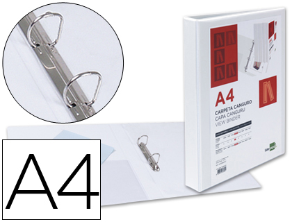 Carpeta canguro 2 anillas mixtas 25mm liderpapel a4 plastico color blanco