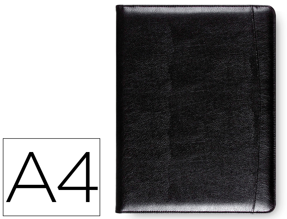 Carpeta portafolios q-connect sin cremallera sin asas con departamentos interiores colornegro 320x250 mm